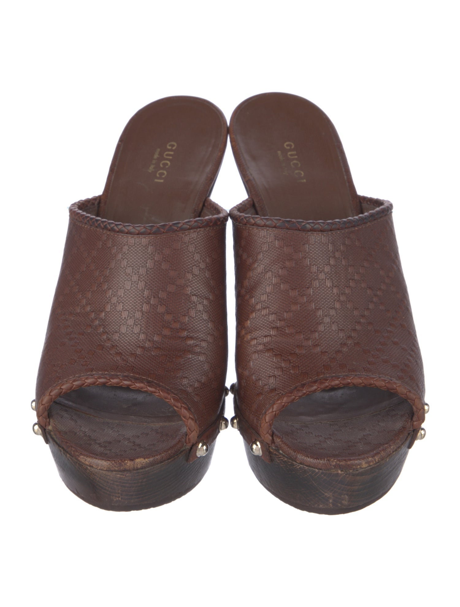 Gucci Imprimé Pattern Leather Slides